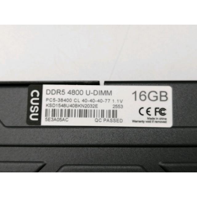 中古】DDR5 16GB 2枚組（合計32GB） DDR5-4800(PC5-38400