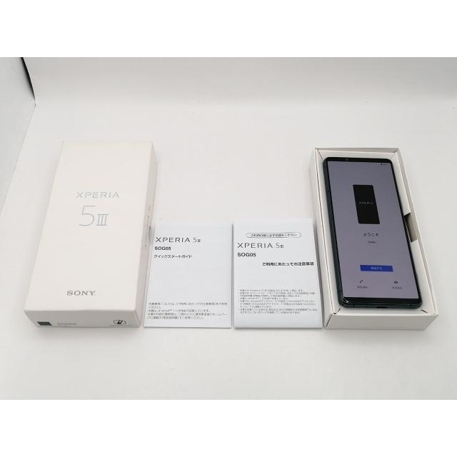 中古】SONY au 【SIMフリー】 Xperia 5 III グリーン 8GB 128GB SOG05