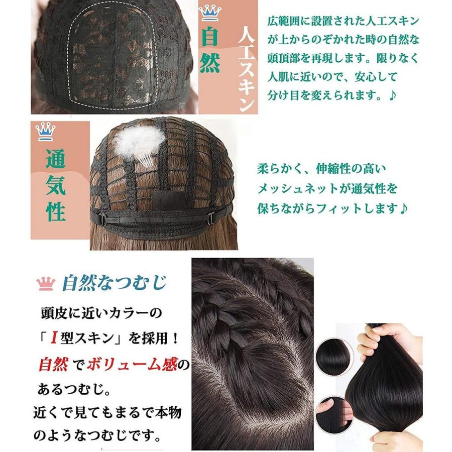 ウィッグ ロング ストレート ウィッグネット付き 小顔効果抜群