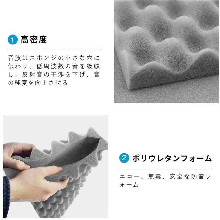 吸音材 防音シート 壁 波型 50x50cm 厚み4cm 6枚セット 防音材 吸音材 防音シート 壁 波型 50x50cm 厚み4cm 6枚セット 防音材