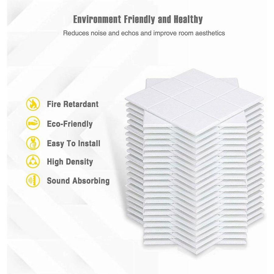 【取引中】新品⭐️ 吸音ボード 吸音材 壁 フェルト パネル 防音 断熱 楽器 吸音材 24枚セット 吸音ボード 60cm*60cm*0.9cm 24枚セット フェルトボード 吸音パネル