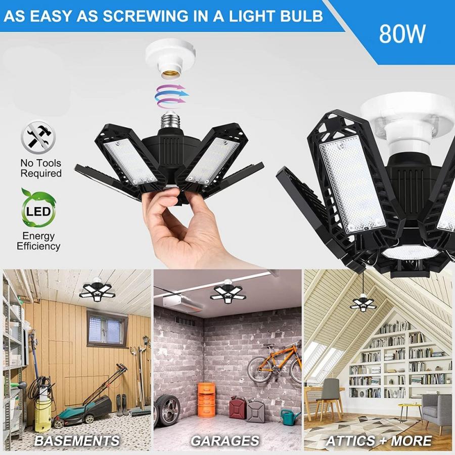 LEDガレージライト 2個セット LEDペンダントライト 80W 8000LM AC85V