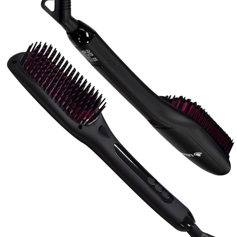 ストレートブラシ ヘアアイロンブラシ ヒートブラシ 電熱ヘアブラシ