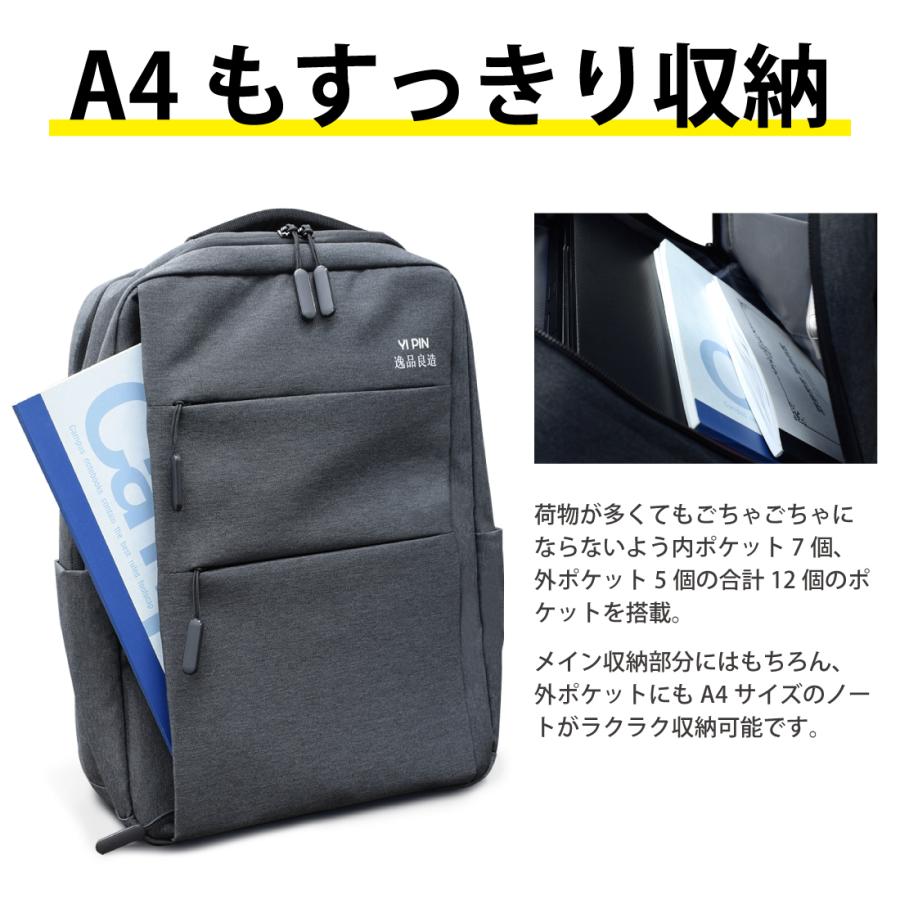 ビジネスリュック リュックサック リュック PCリュック PCバッグ バックパック グレー 灰色 PC 大容量 軽量 : JANRI通販 ...