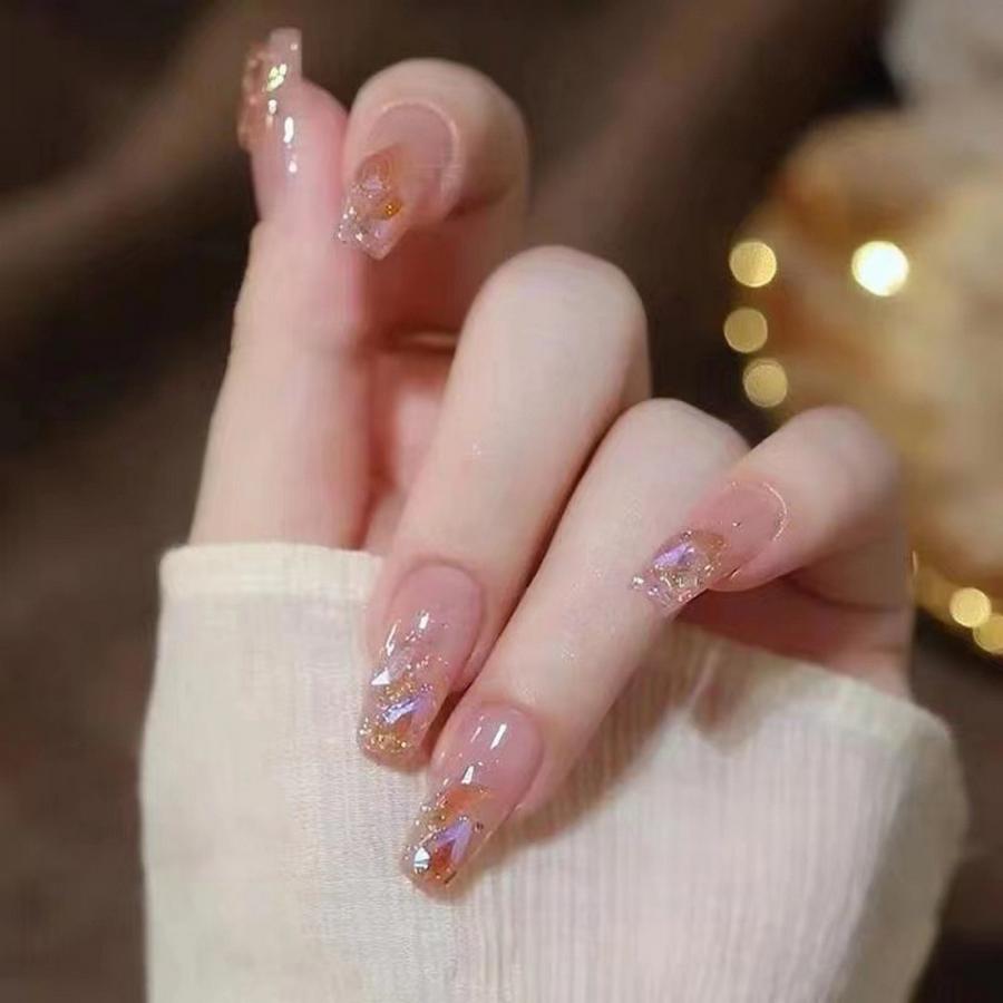 付け爪 24枚入り ネイルチップ ネイルパッチ 完成品 ブライダルネイル