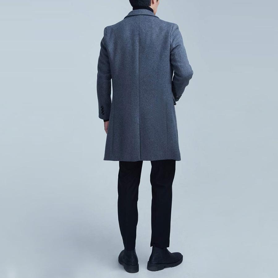 コート メンズ ダブルブレストコート 冬ジャケット ロング丈 ウール