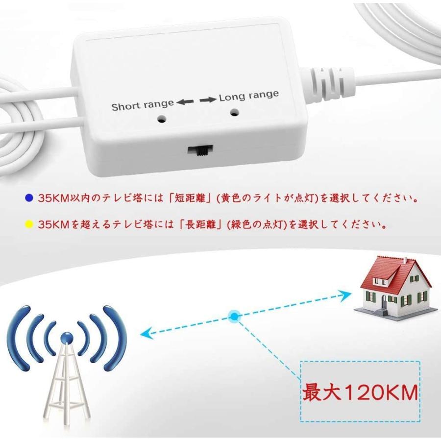 室内アンテナ HDTVアンテナ 100KM受信範囲 信号ブースター付き  5ｍケーブルUHF VHF対応 設置簡単｜janri｜05