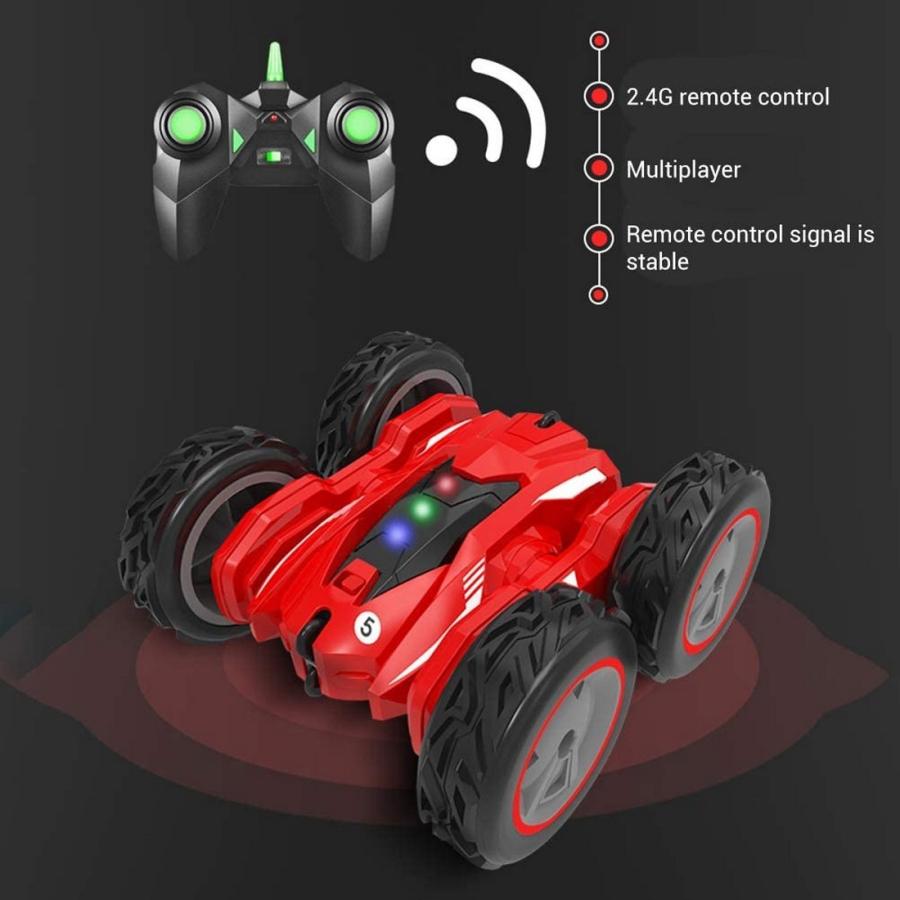 リモコンカー 電動ラジコンカー スタントカー こども向け カー リモコンカー 室内 360度回転 両面走行 四輪駆動 オフロード 車おもちゃ｜janri｜02