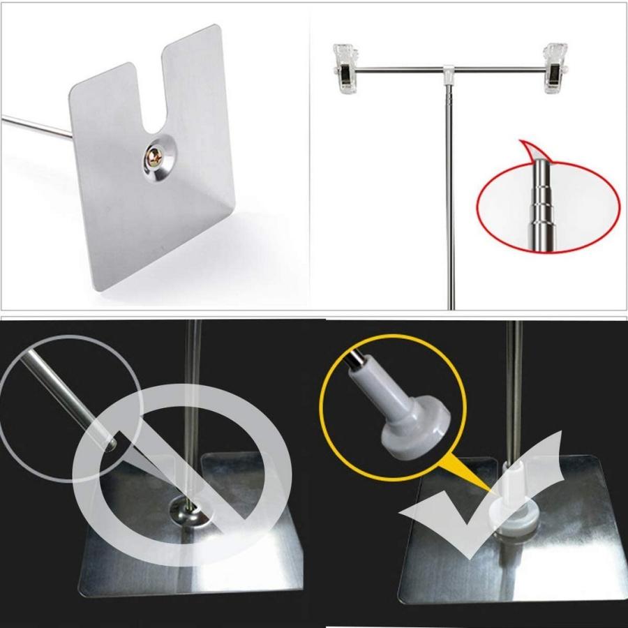 ポップスタンド 卓上 T型 POPスタンド 長さ調節可能 軽量 簡単収納 組み立て式 販促用 2個セット｜janri｜05