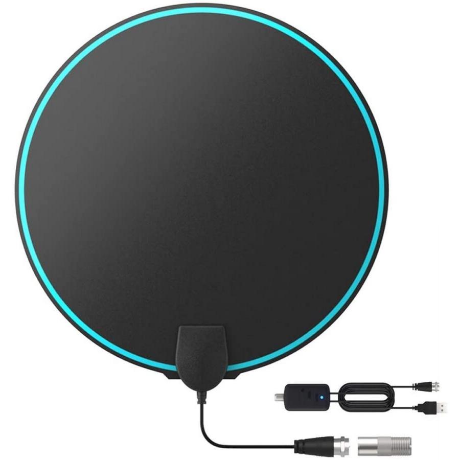 室内アンテナ Hdtvアンテナ 1km受信範囲 信号ブースター付き Uhf Vhf対応 全種類テレビ対応 4 5ｍケーブル 設置簡単 Usb 新製品情報も満載