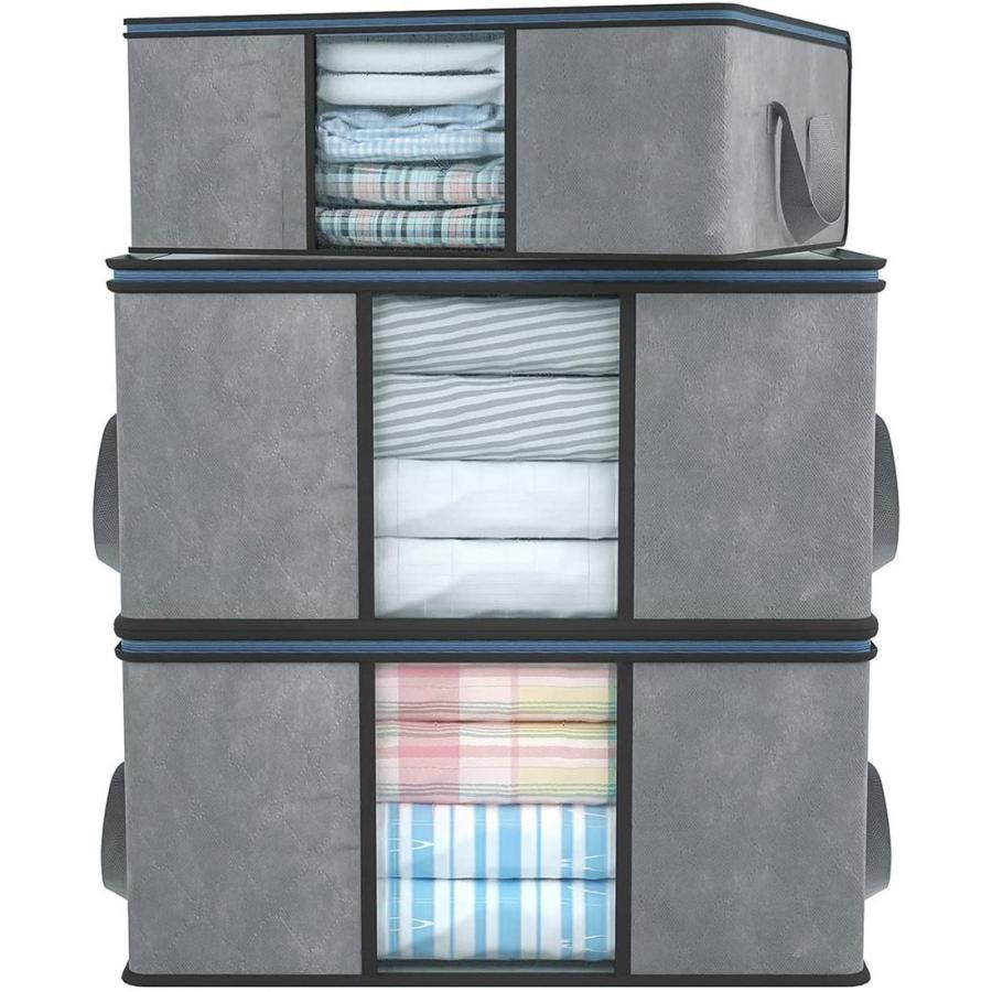衣類収納ケース 布団収納袋 布団袋 収納ケース クリア窓付 持ち手付 衣装ケース 羽毛布団 衣類 毛布 分類収納 布団カバー 不織布 防塵 除湿 Naednsoxpf 収納ケース Valleymill Com