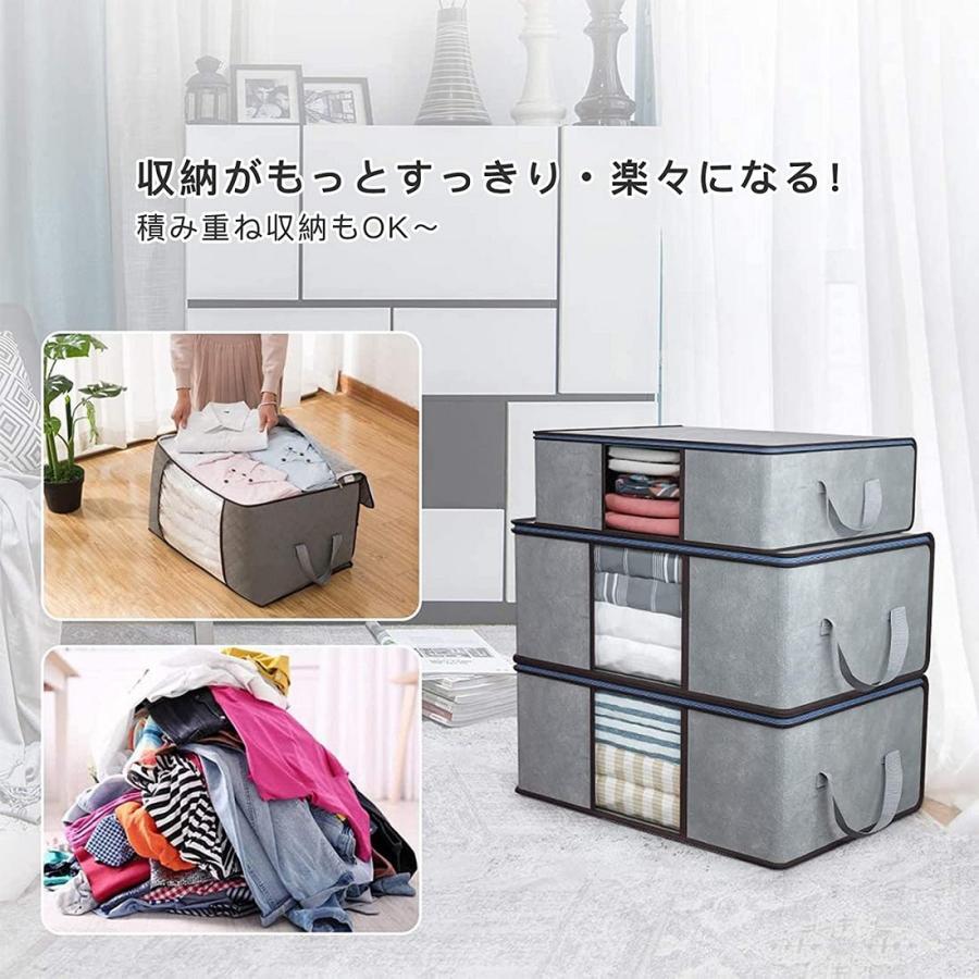 防ダニ・防カビ・抗菌機能が３年続く押入れぴったり布団収納袋(奥行70cm)（布団収納袋/圧縮袋）｜(BELLE MAISON  DAYS)｜通販のベルメゾンネット 布団収納袋 衣類収納 47L*3 布団袋 収納ケース クリア窓付 持ち手付 衣装ケース 羽毛布団 衣類 毛布 分類収納 布団カバー