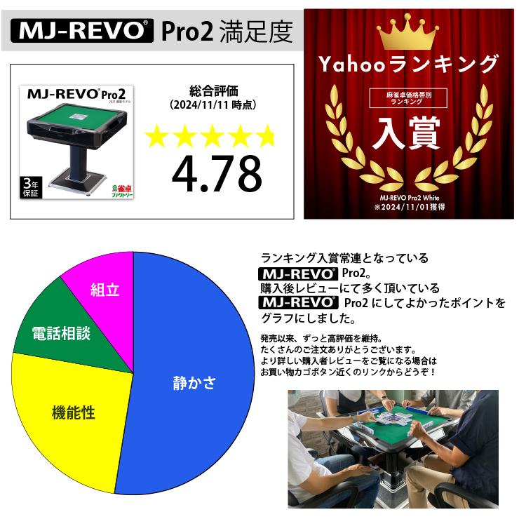 全自動麻雀卓 MJ-REVO Pro2 ホワイト 3年保証 : 麻雀卓の雀卓