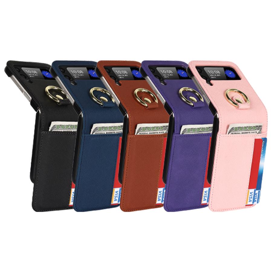 Galaxy Z Flip4 ケース ショルダー リング カード収納