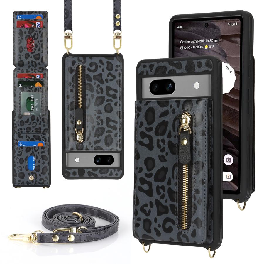 Google Pixel pixel 7a ケース pixel7 pro ヒョウ柄 ショルダー