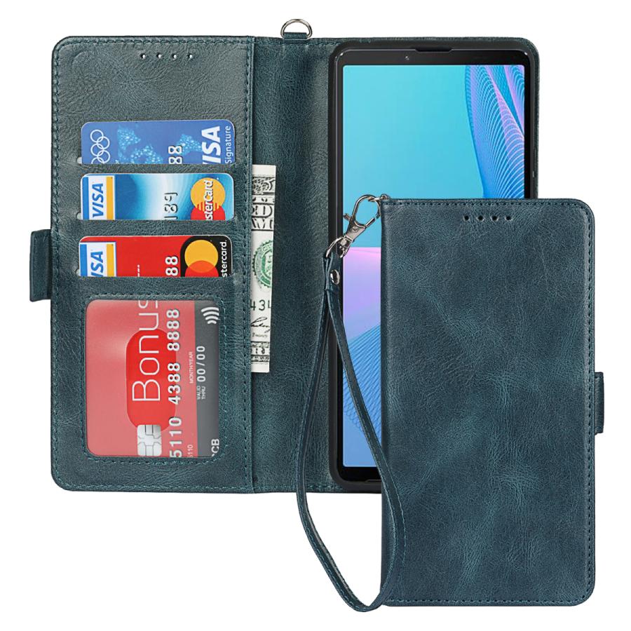 【スマホ】SONY XPERIA 10 III 青　箱取説　手帳型ケース付き スマホ】SONY XPERIA 10 III 青 箱取説 手帳型ケース付き