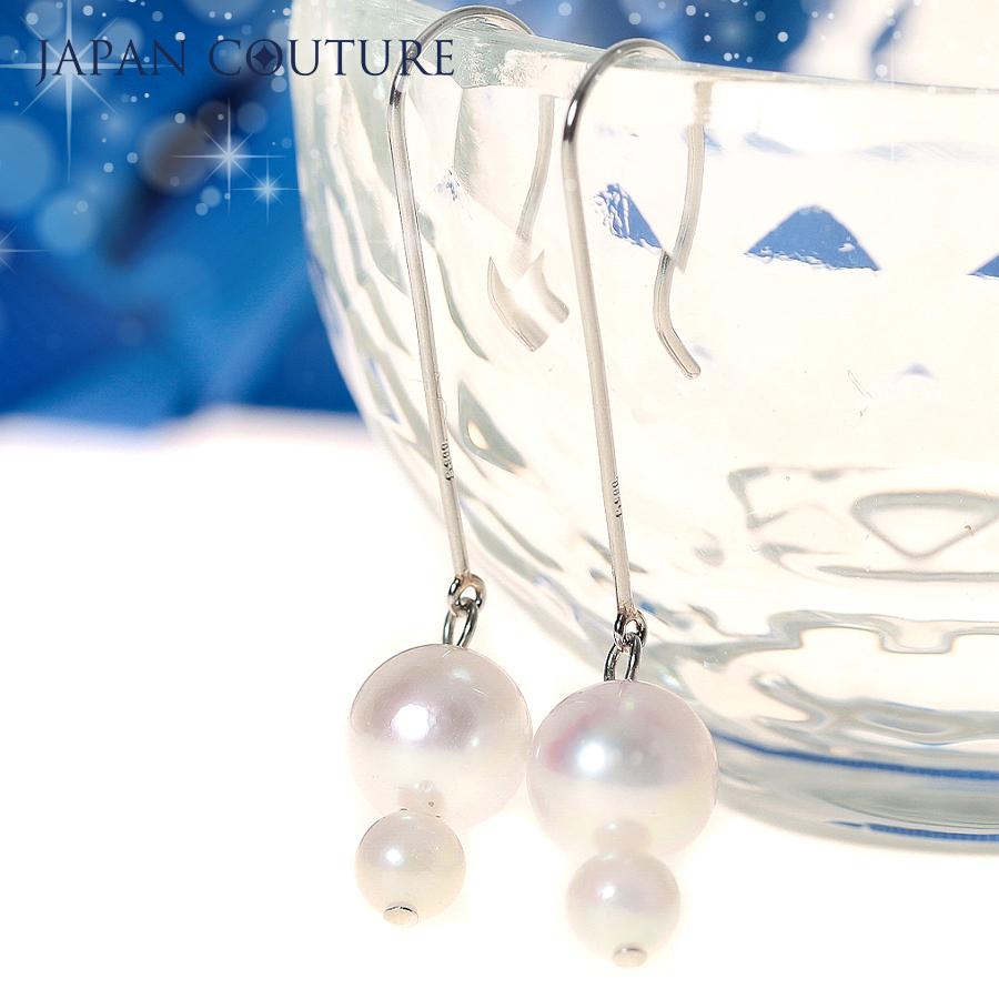 パールピアス 小粒真珠 18金 プラチナ ピアス パール あこや本真珠