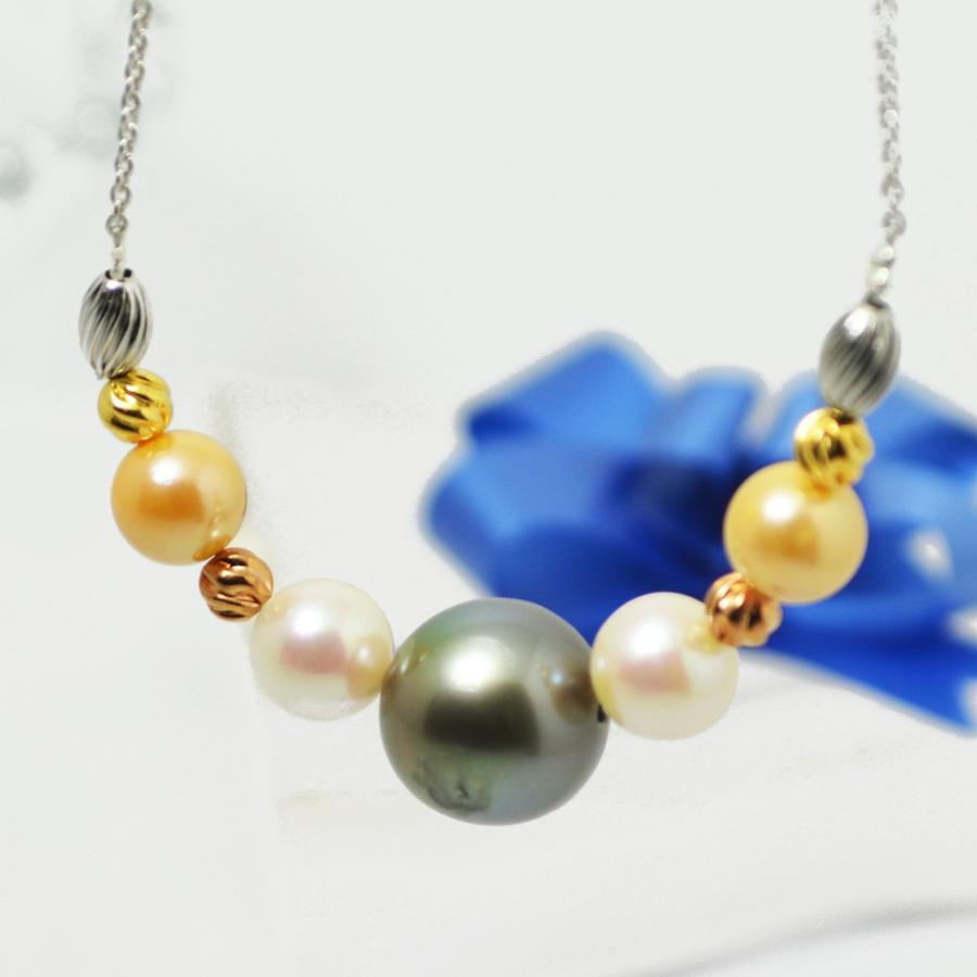 パールネックレス 黒蝶真珠 黒真珠ネックレス 本真珠ネックレス