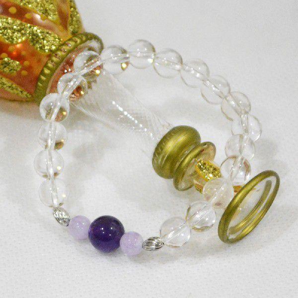 2月誕生石 アメジスト 紫水晶 御守りブレスレット シルバー925 日本製