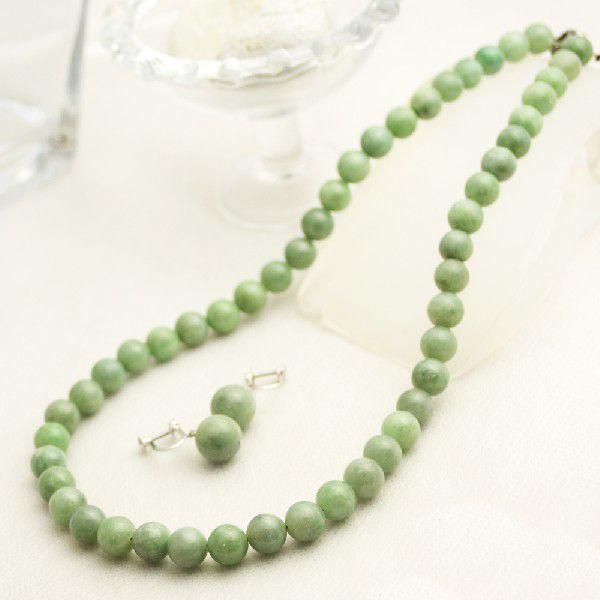 翡翠ネックレス ミャンマー産 8mm珠 翡翠 ひすい ネックレスセット