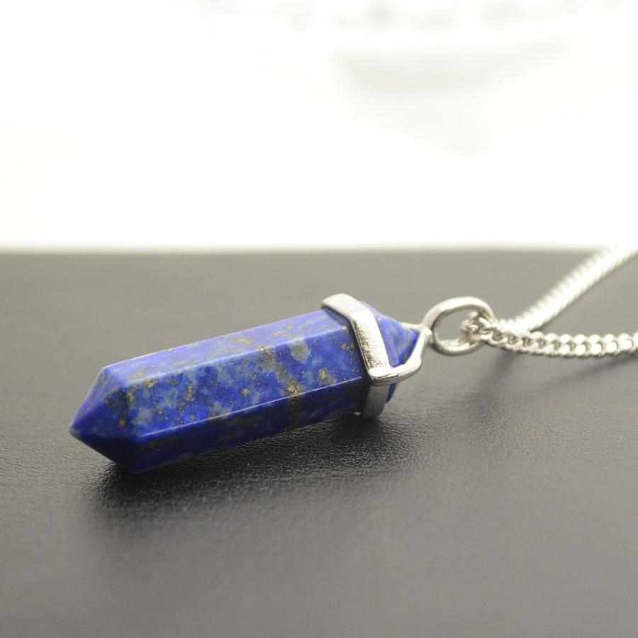 6角柱 ラピスラズリペンダントネックレス プレゼント 日本製 保証書付  