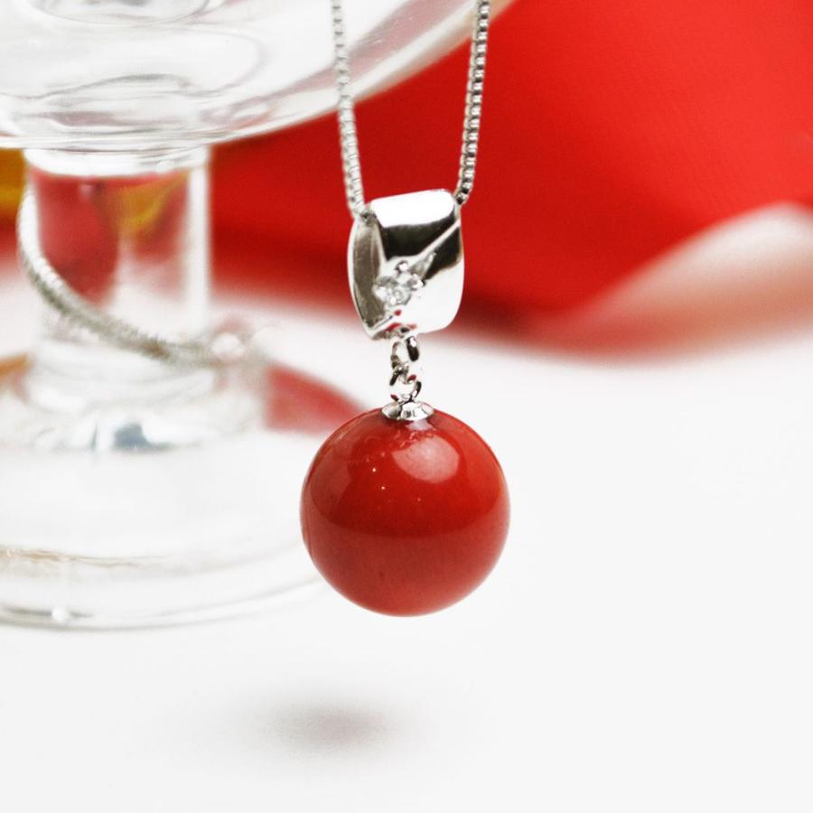 大粒 ウミタケ珊瑚 海竹珊瑚12mm SV925 ペンダントネックレス 日本製