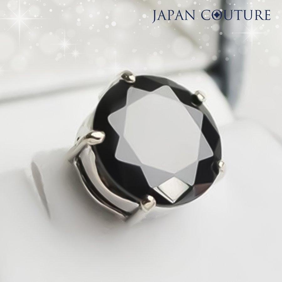 タイピン タイタック ブローチ 日本製 ブラックキュービックジルコニア
