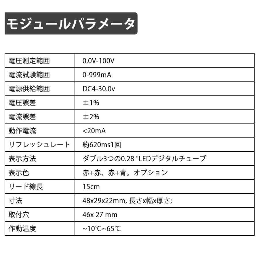 デジタル電圧計/電流計表示器 100V1A パネル取り付け型 : ジャパン