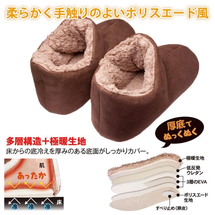 極暖 スリッパ 足が包まれる 暖かい モコモコ ルームシューズ あったか スリッパ 防寒 ボア 寒さ対策 冷え性 あったかグッズ 室内履き 冬 足先 寝る時 あたたか Ap 株式会社ジャパンアイウェア 通販 Yahoo ショッピング