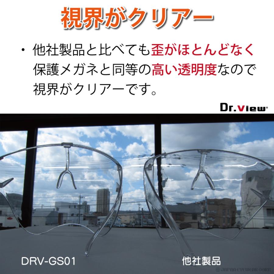 医療用 曇らない 保護メガネ 両面曇り止め付 水洗い可能 ドクタービュー グラスシールド Dr.view Glass Shield 洗える 花粉 ウイルス DRV-GS01｜japan-eyewear｜03