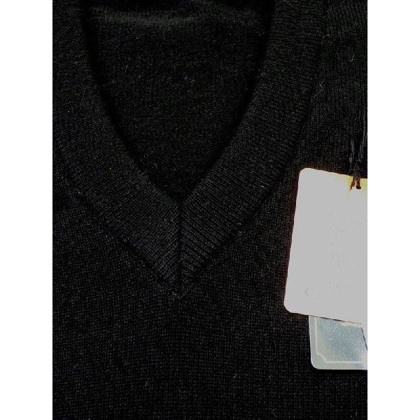 日本製でメンズ極上カシミヤ100%12ゲージのVネックベストMサイズの 
