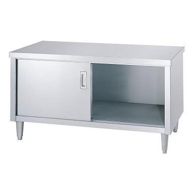 シンコー　ステンレスキャビネット作業台　EL-9060　EL型(片面ステンレス戸)　ロータイプ　幅900×奥行600×高さ650(mm) 中棚付属なし