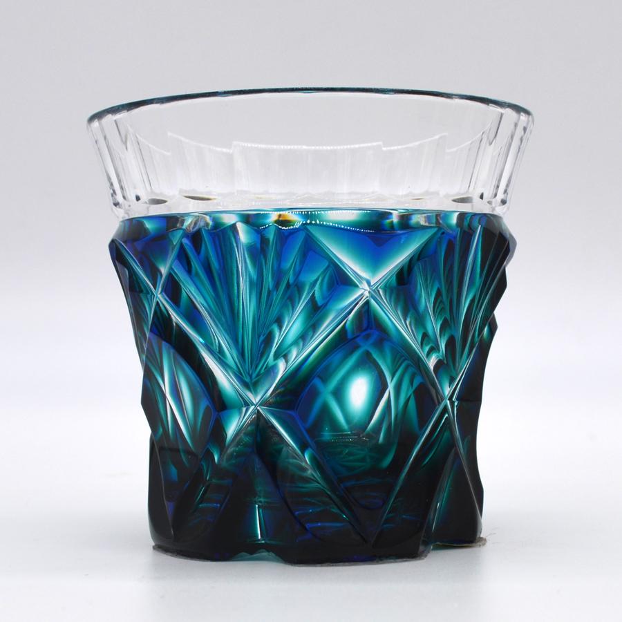薩摩切子 二色被せ 冷酒杯 瑠璃緑 箱付 : JAPAN-QUALITY - 通販