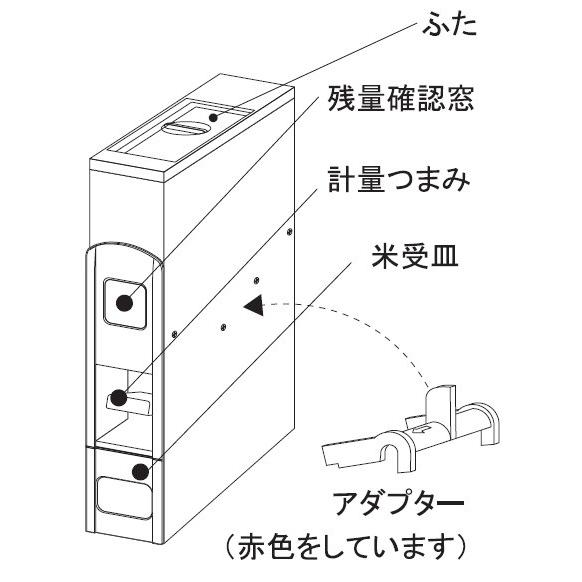 幅10cm 5kg用 スリム 米びつ スリムライスディスペンサー ホワイト