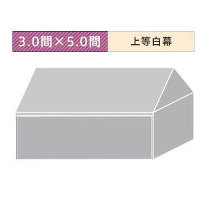 組立式パイプテント四方幕(3.0×5.0間)(上等白横幕)　軒高200cm