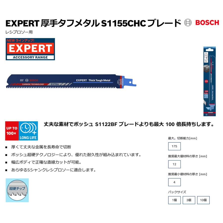 BOSCH（ボッシュ） 〈ボッシュ〉超硬セーバーソーブレード S1155CHC 10 