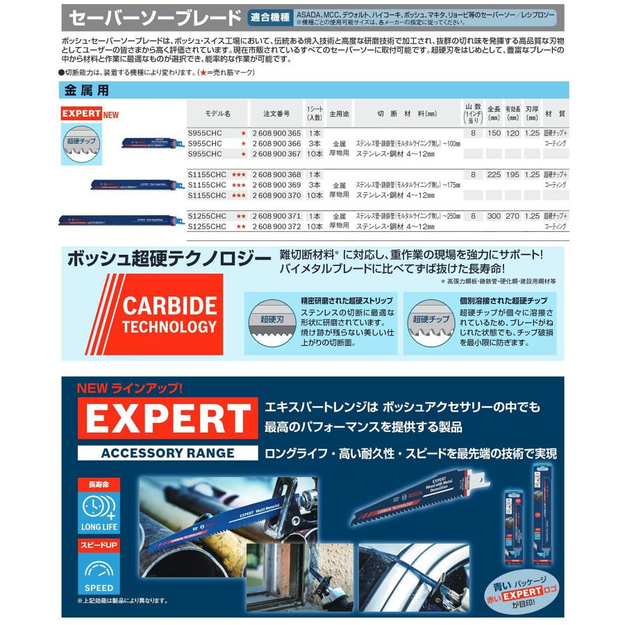 BOSCH（ボッシュ） 〈ボッシュ〉超硬セーバーソーブレード S1255CHC 10