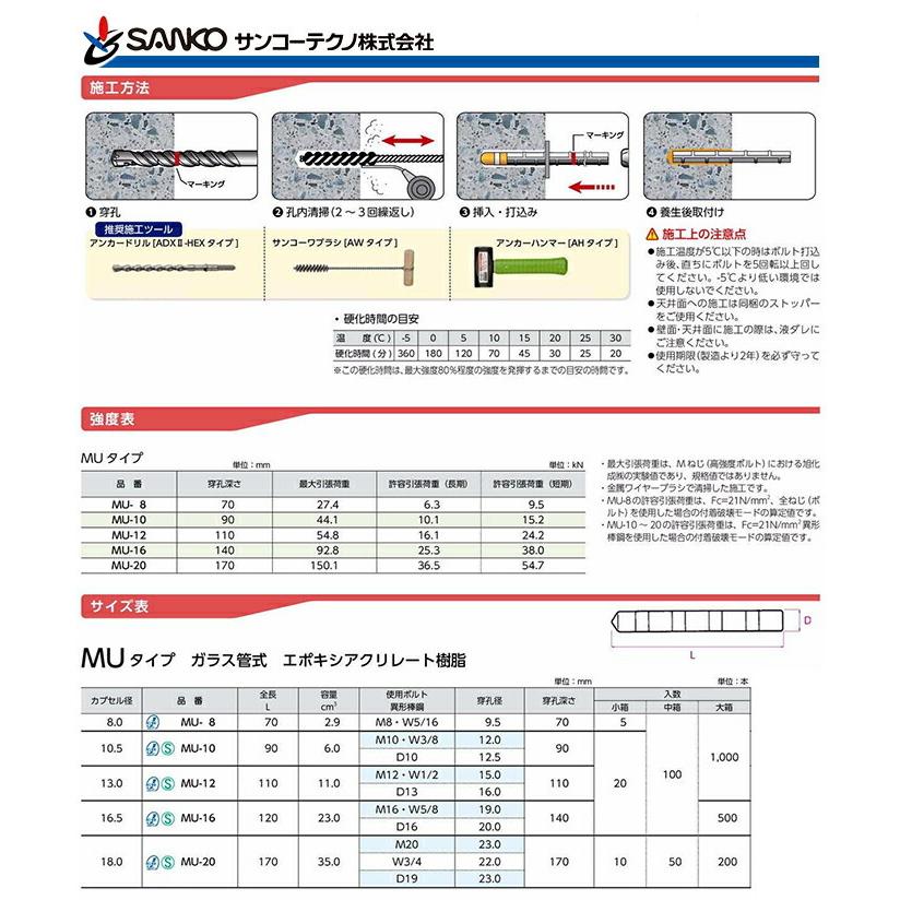 SANKO TECHNO 〈サンコーテクノ〉旭化成ケミカルMUアンカー SANKO TECHNO 〈サンコーテクノ〉旭化成ケミカルMUアンカー