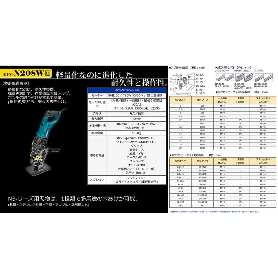 オグラ〉電動油圧パンチャー HPC-N208W JAN：4580297700723 : プロ工具