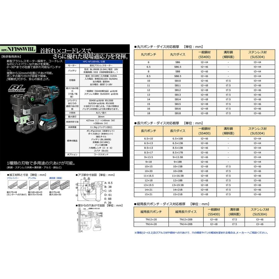 オグラ〉 電動油圧パンチャー(コードレスパンチャー) HPC オグラ〉 電動油圧パンチャー(コードレスパンチャー) HPC