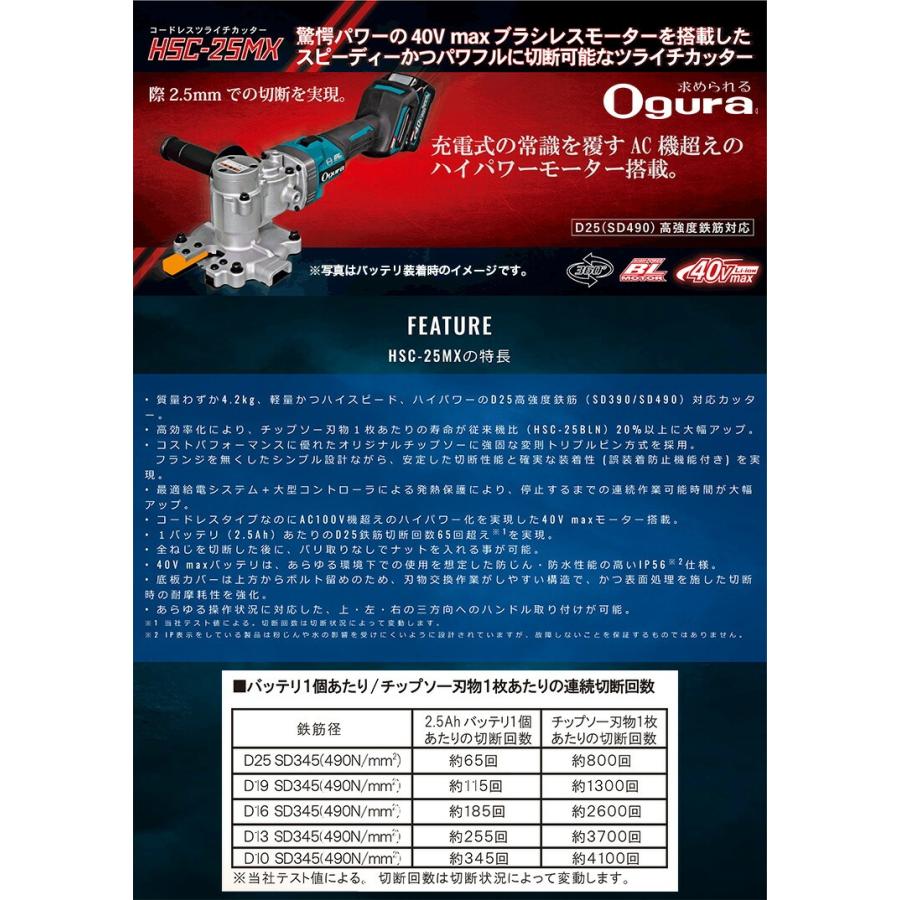 オグラ〉コードレスツライチカッター 本体のみ HSC-25MX 本体のみ JAN