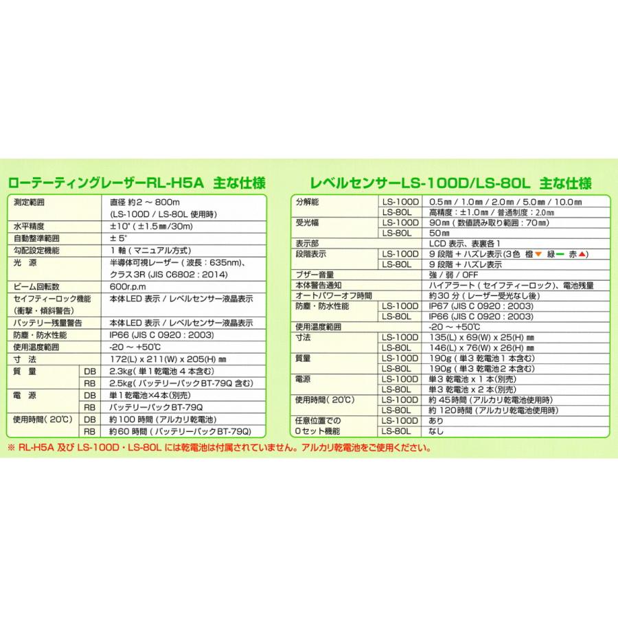 三脚付 ＴＯＰＣＯＮ / トプコン　ローテーティングレーザー RL-H5A+LS-100D〈本体+デジタル受光器〔受光器フォルダも付属します〕+三脚付き〉 １年保証付｜japan-tool｜03