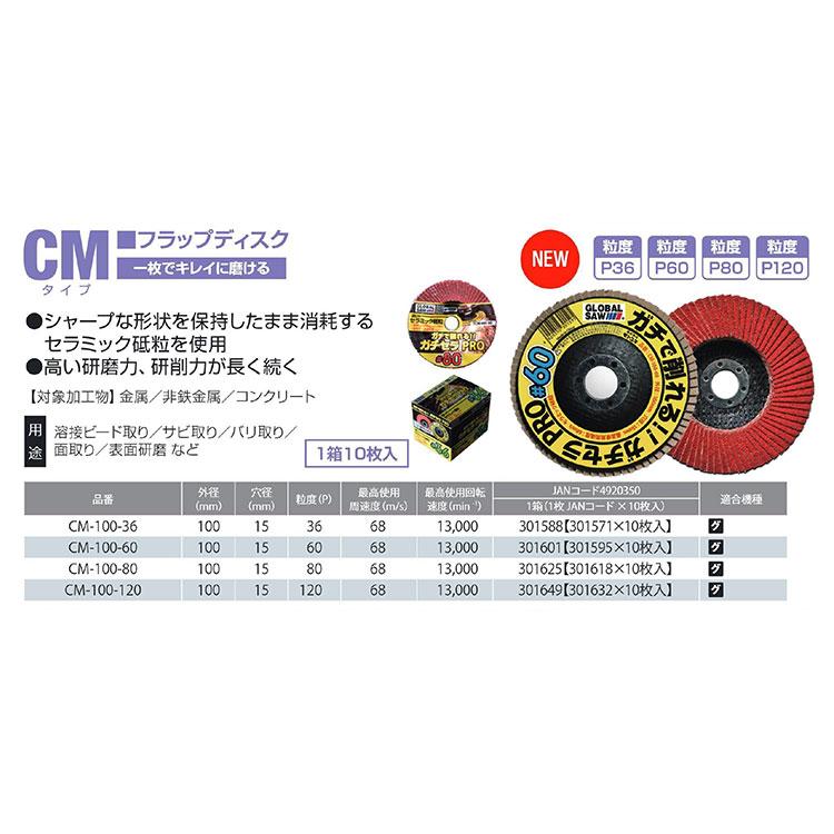 モトユキ 【オススメ】〈モトユキ〉 フラップディスク CM-100-36(10枚