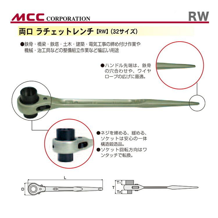 MCC 数量限定 〈MCC〉両口ラチェットレンチ RW-3236 JAN