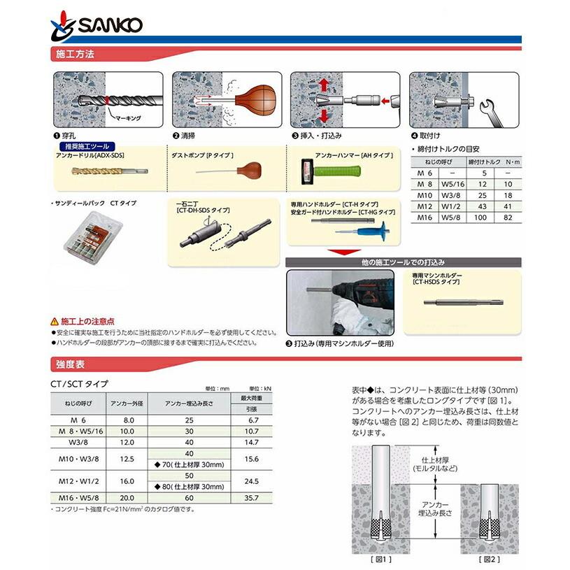 SANKO TECHNO 〈サンコーテクノ〉 シーティーアンカー スチール SANKO TECHNO 〈サンコーテクノ〉 シーティーアンカー スチール