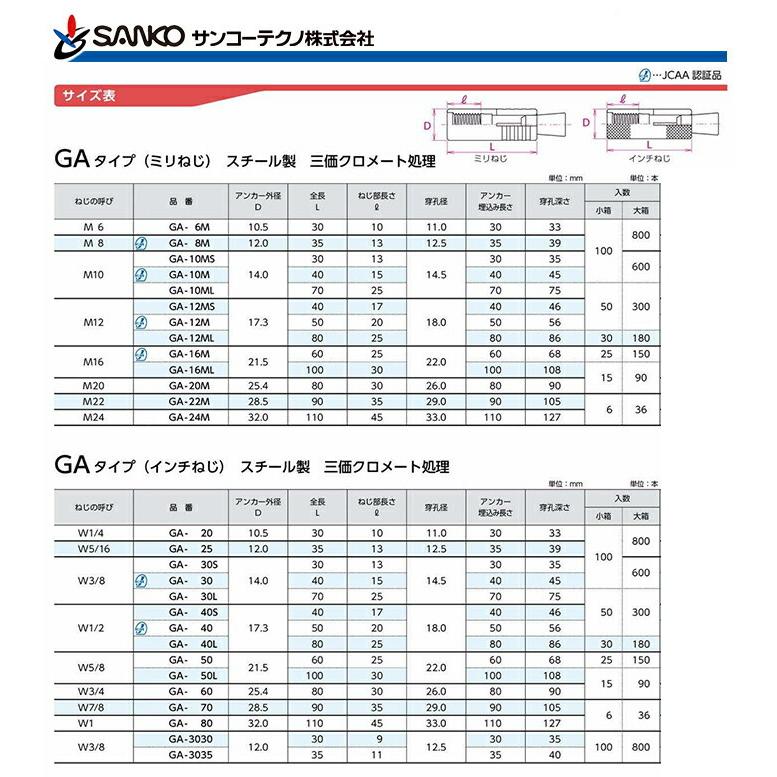 SANKO TECHNO 〈サンコーテクノ〉グリップアンカー スチール SANKO TECHNO 〈サンコーテクノ〉グリップアンカー スチール