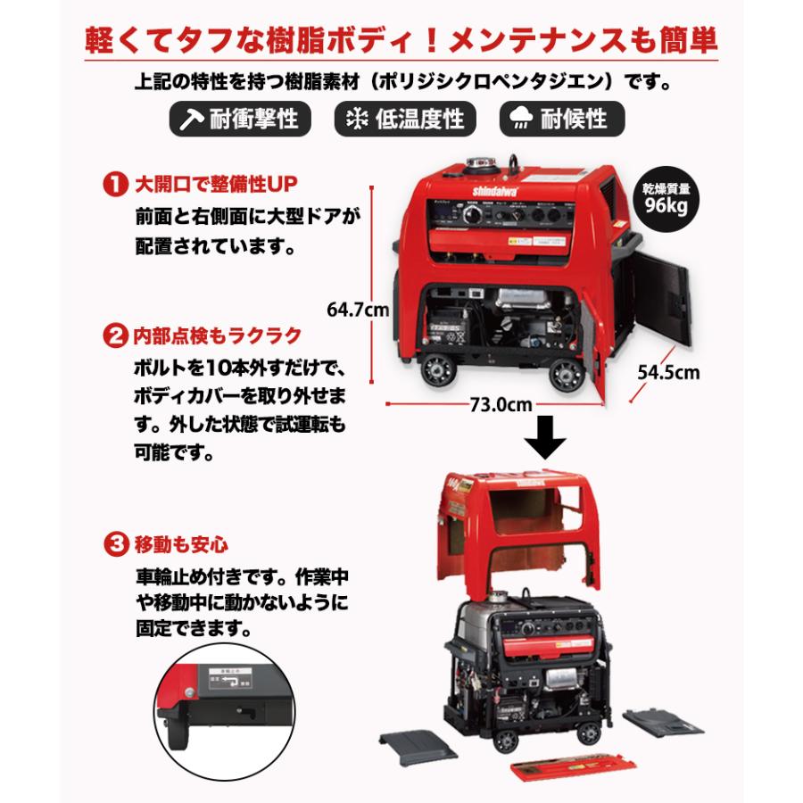 やまびこ 〈新ダイワ〉発電機 兼用 エンジン溶接機 アーク EGW190M-I
