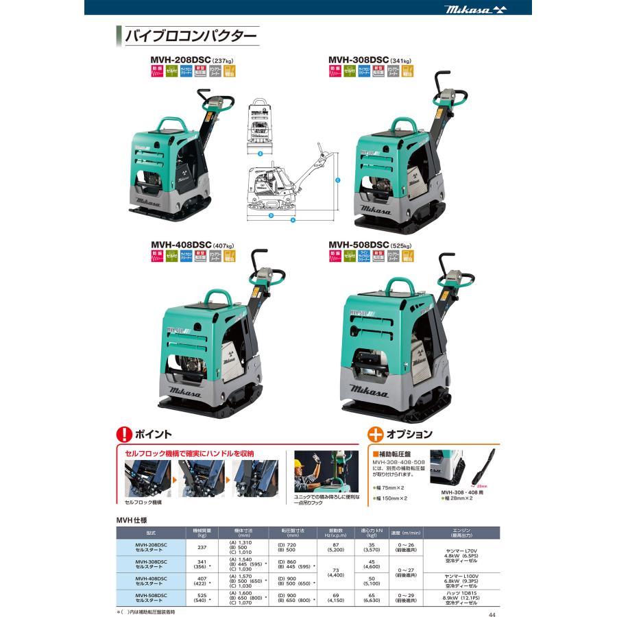 【代引不可】〈三笠産業〉バイブロコンパクター　MVH-408DSC 補助転付【オススメ】｜japan-tool｜04