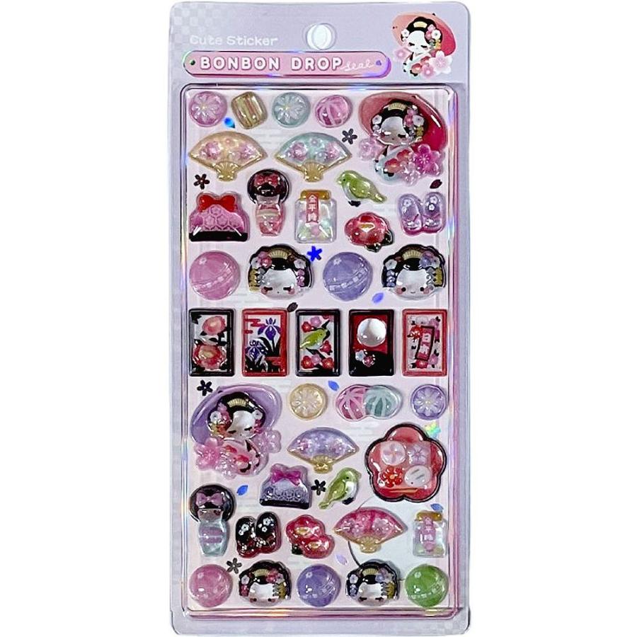 Q-LiA（クーリア） ボンボンドロップシール 舞妓さん 3Dシール クーリア正規品 ぷくぷくシール 可愛い 立体シール スマホケース デコシール  ステッカー 3D立体シール 和柄 送料無料 : 日本のおみやげ専門店 - 通販 - Yahoo!ショッピング