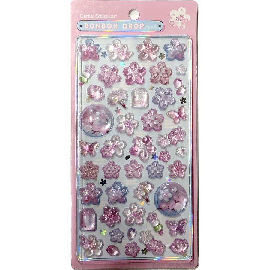 Q-LiA（クーリア） ボンボンドロップシール 桜紋様 正規品 3Dシール